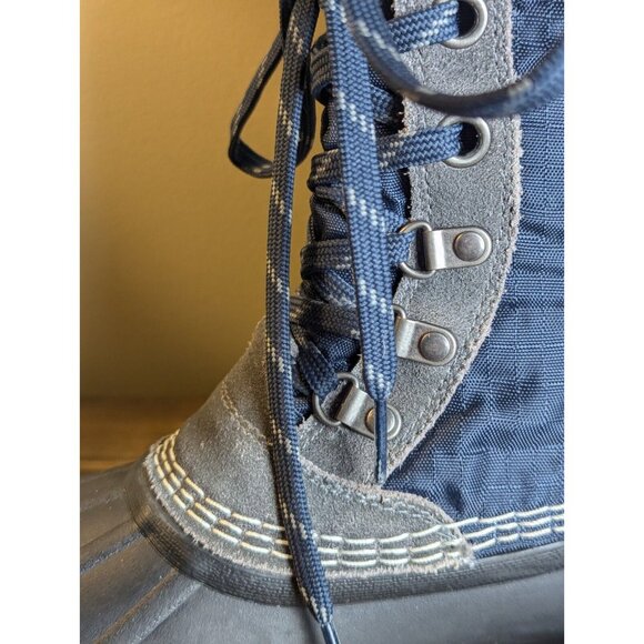 LL Bean Snow Duck Boots Men's 8 Insulated Waterproof Gray Blue Black 507841 - Picture 9 of 10